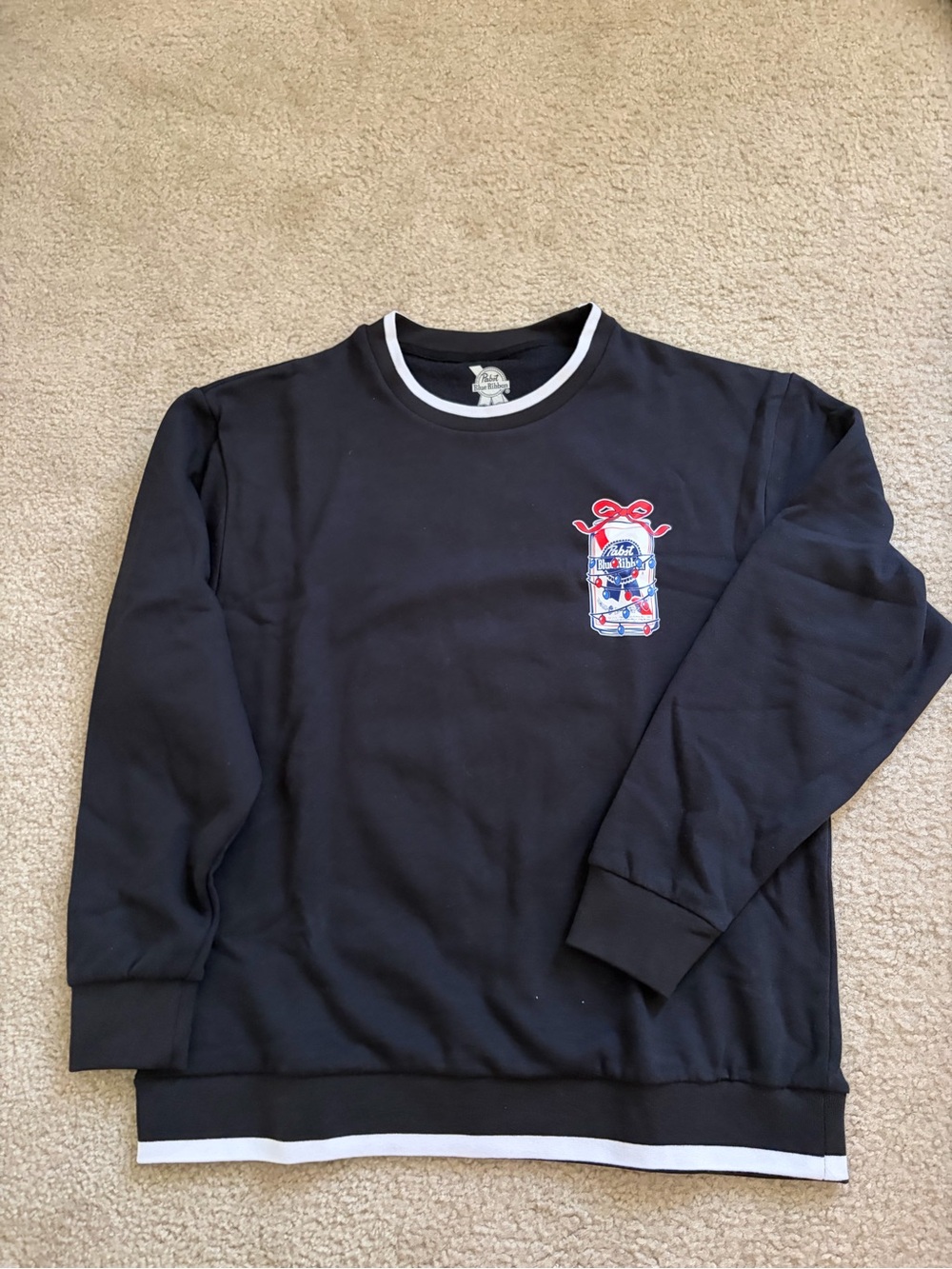 New Pabst Blue Ribbon Black Crewneck Sweatshirt Medium